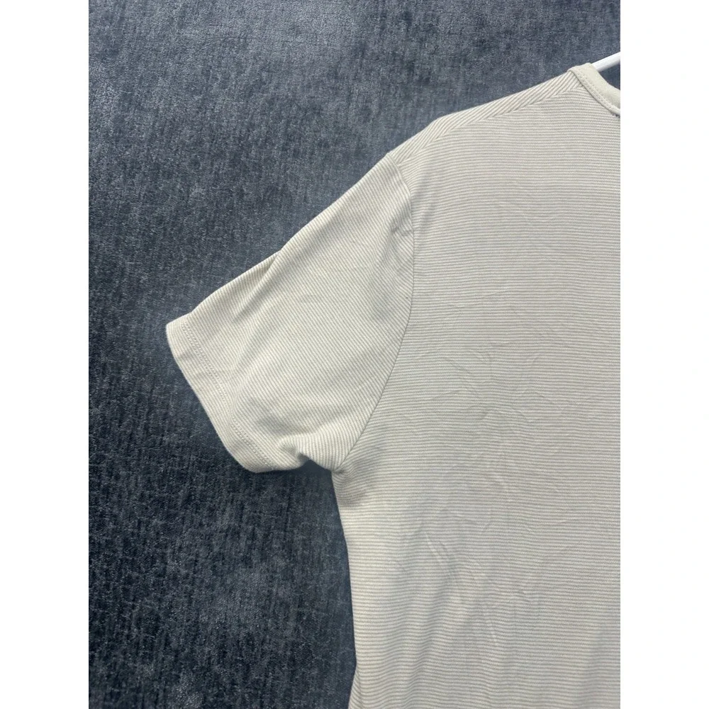 Banana Republic Luxe Touch Performance Tee Men Medium Beige 100% Cotton Crewneck